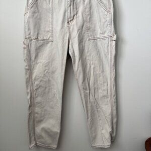 Simple Society Size 13 Women's Beige Carpenter Style Straight Leg Jeans with Uti